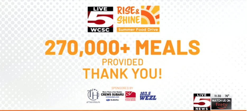Live 5 News Rise and Shine Food and Fund Drive Raises $95,000+ for Lowcountry Children
