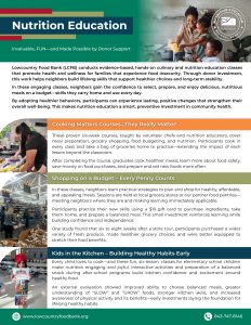 Nutrition Education Funding One Pager